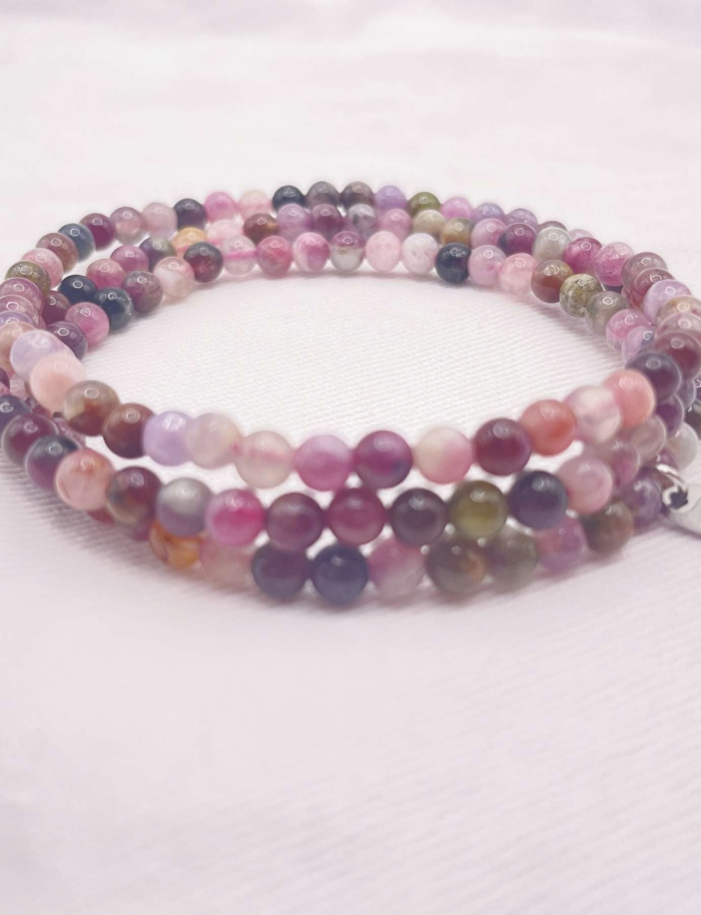 raw Rainbow Tourmaline crystal stone Energy Bracelet