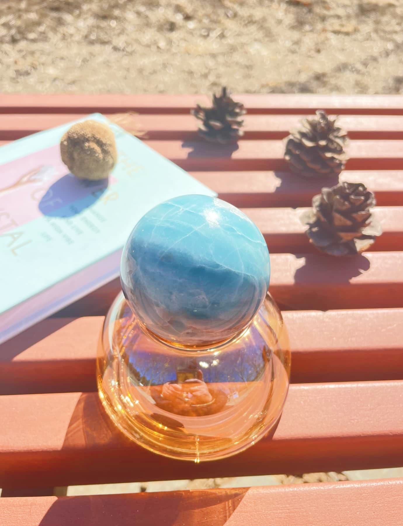 Blue sky Amazonite rock ball