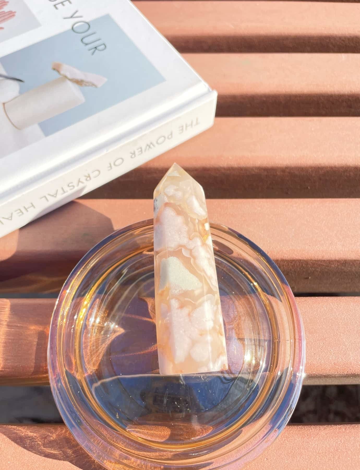 Cherry Blossom Agate Stone point