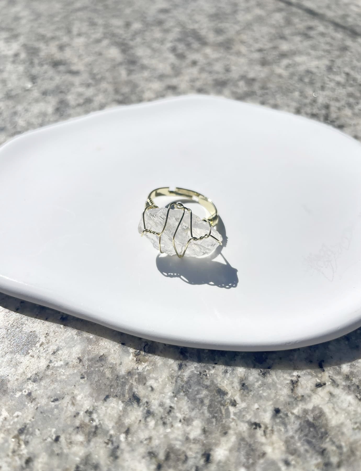 Clear Quartz crystal Ring