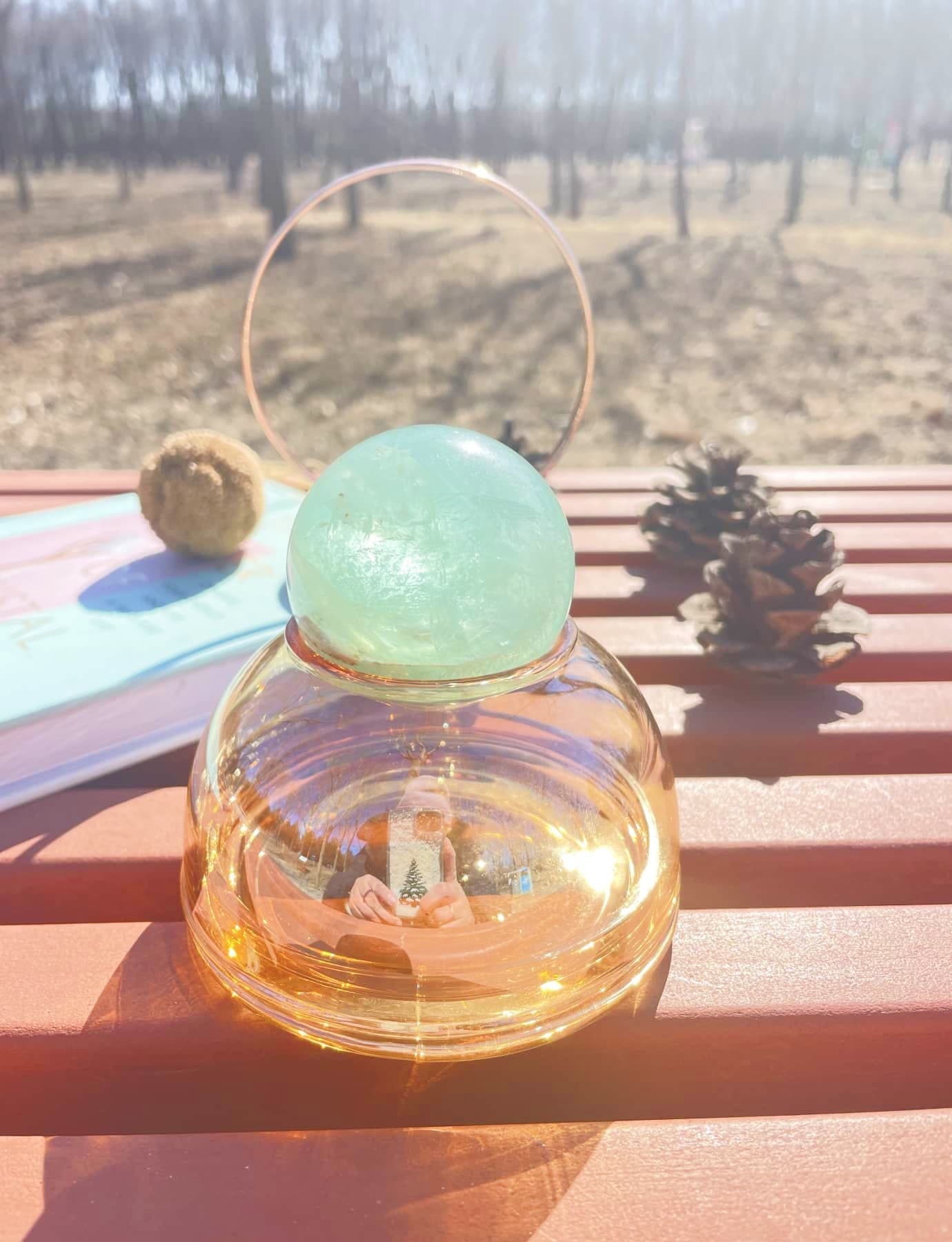 Feather Fluorite rock ball