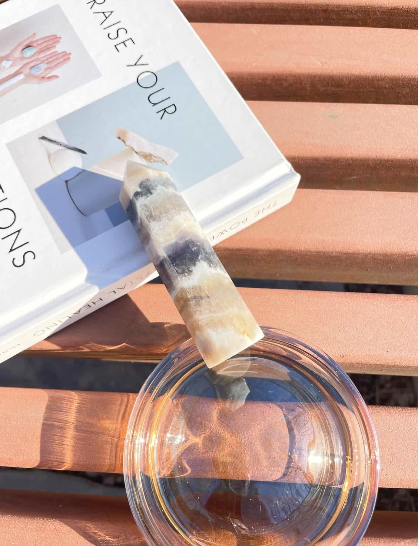 Fluorite Striped Agate stone point