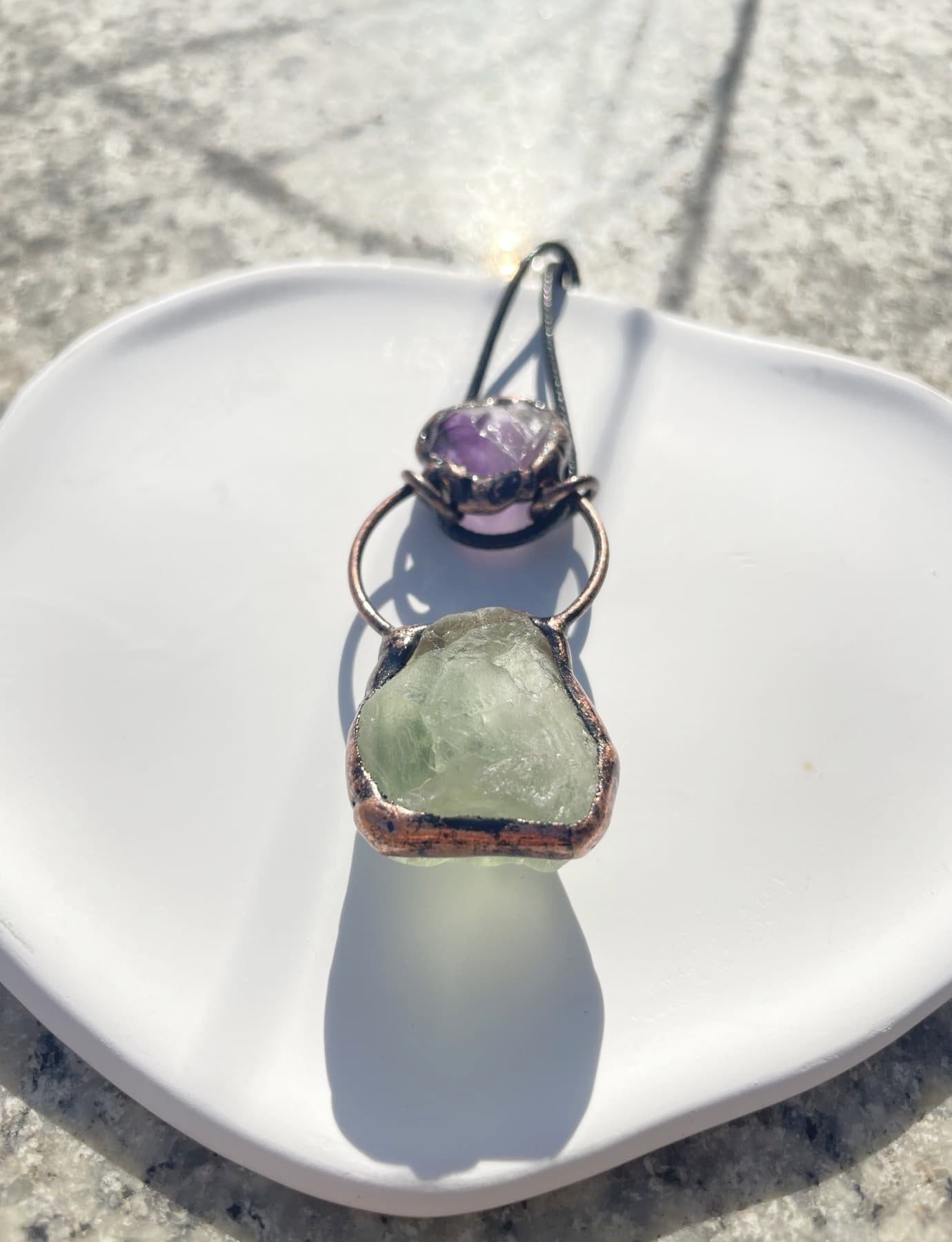 Green Fluorite crystal Necklace