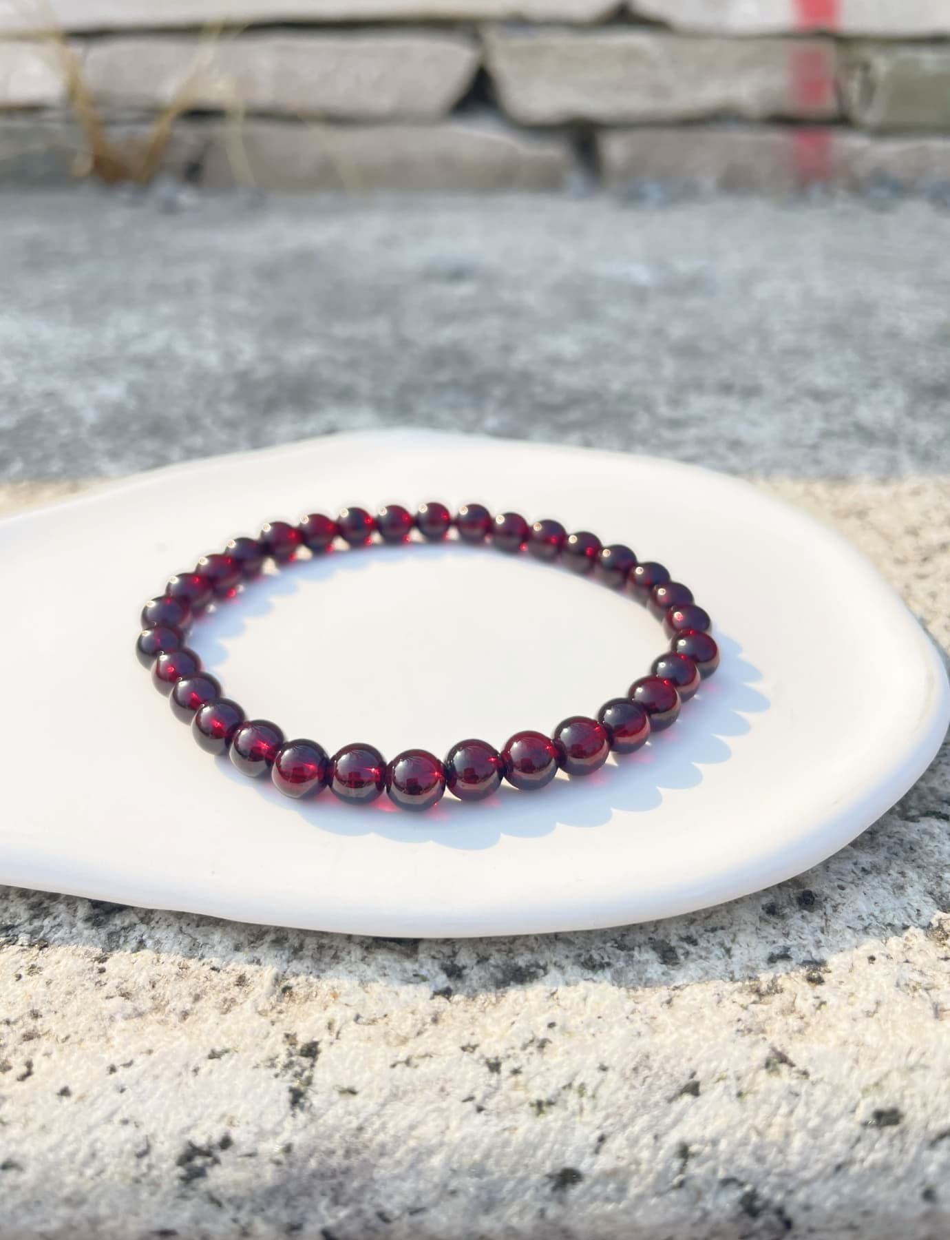 Garnet stone bracelet