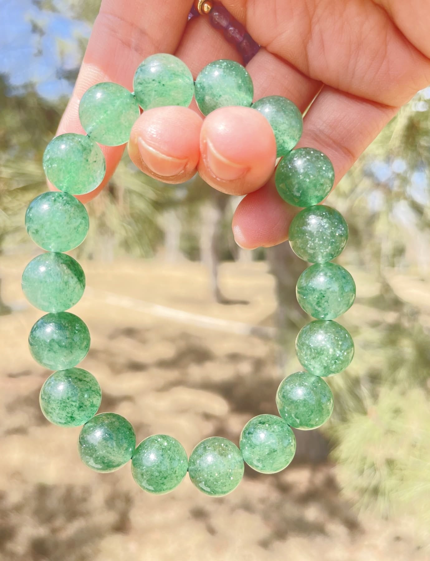 Green Strawberry Quartz Bracelet