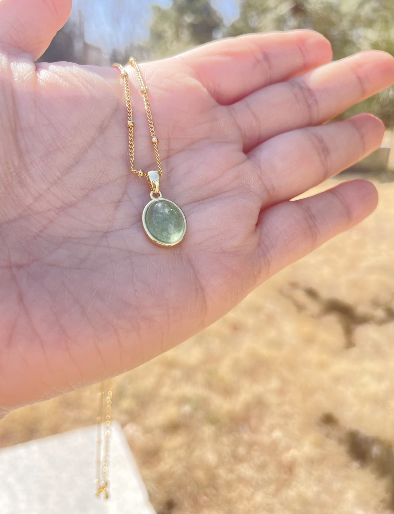 Green Strawberry Quartz Necklace