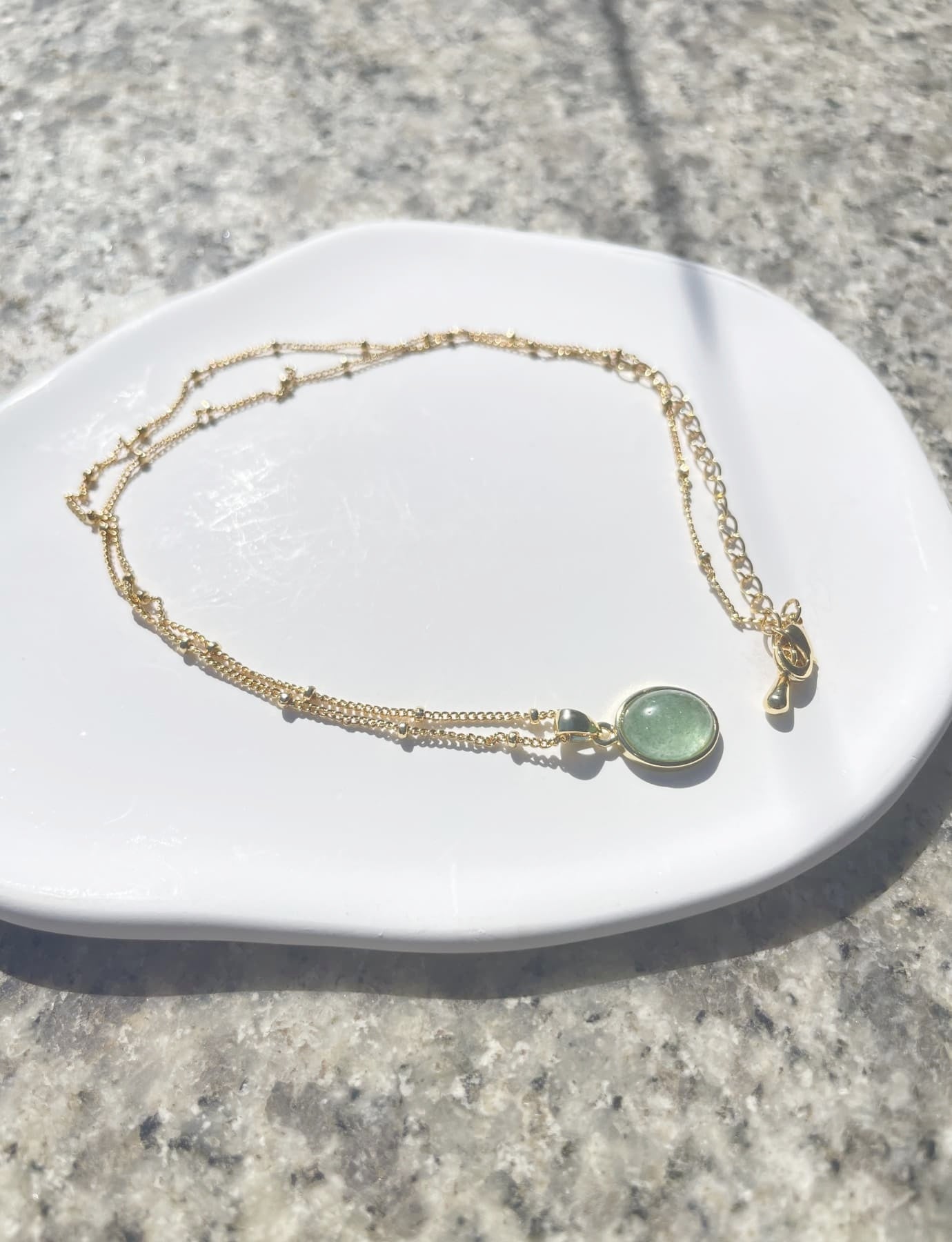 Green Strawberry Quartz crystal Necklace