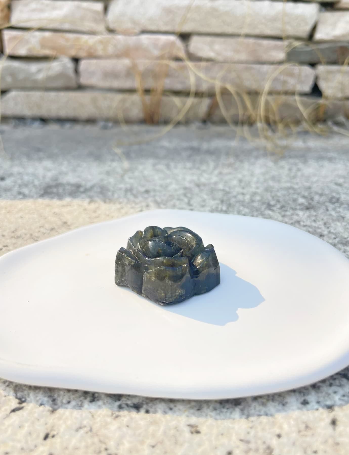 Labradorite Rose Carving
