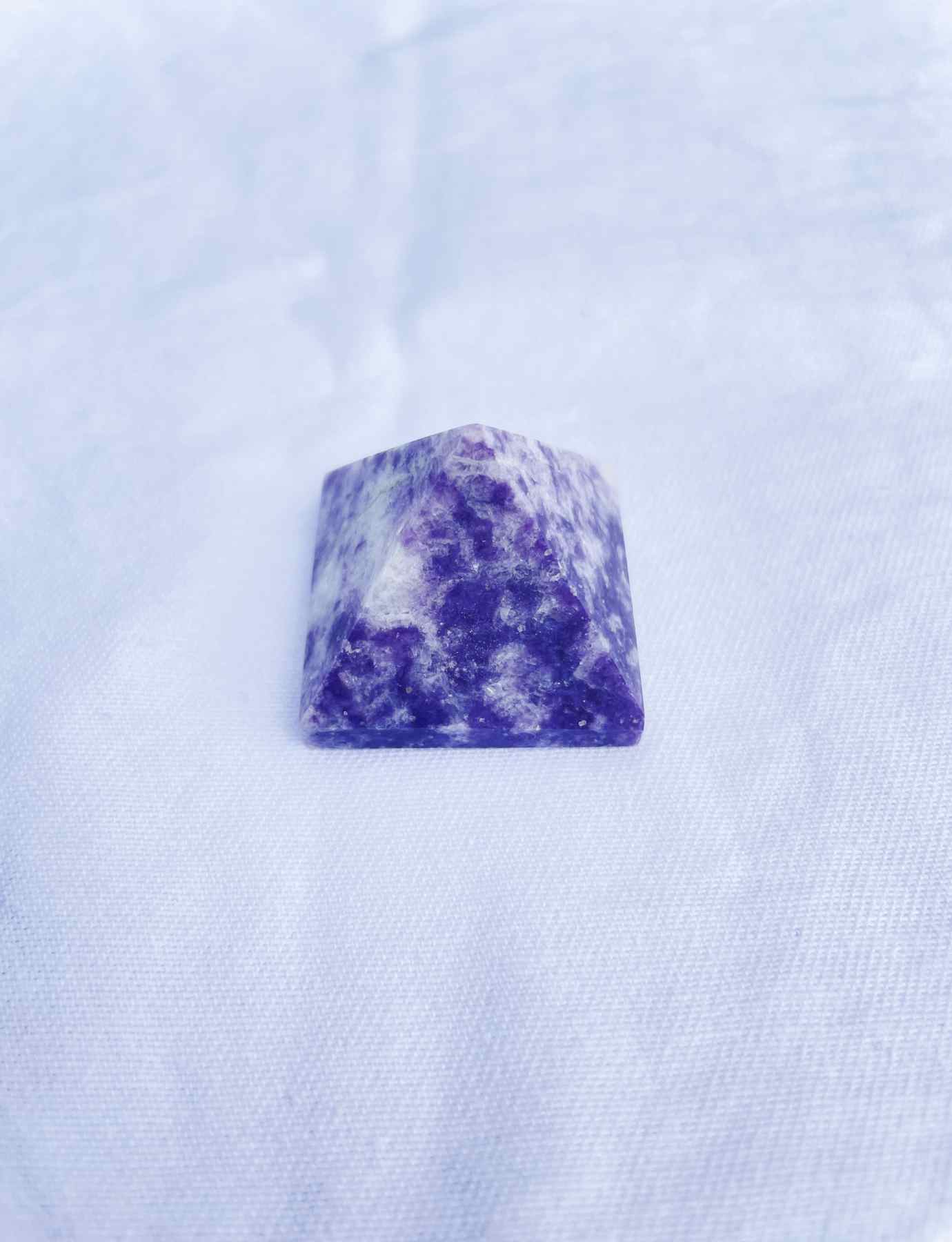 Lepidolite stone Pyramid
