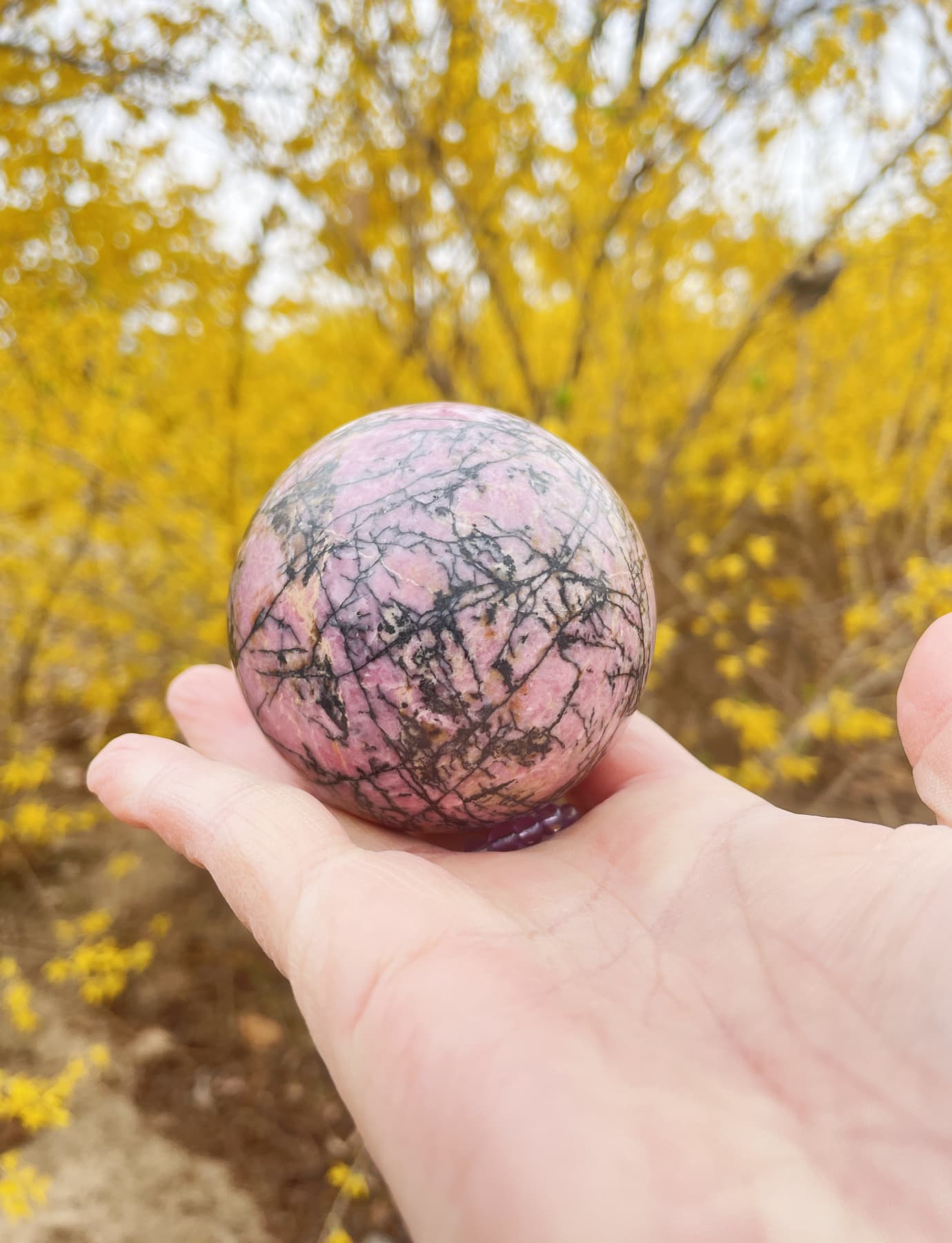 Rhodonite gemstone Ball
