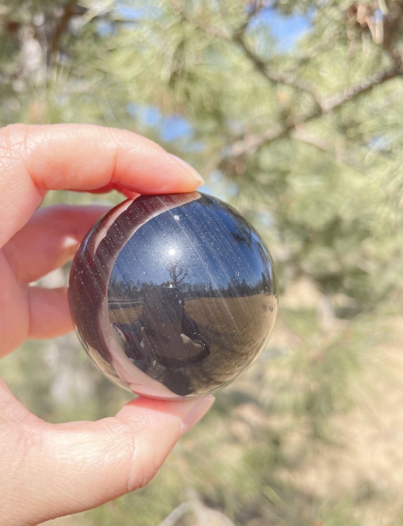 Silver Sheen Obsidian stone Ball