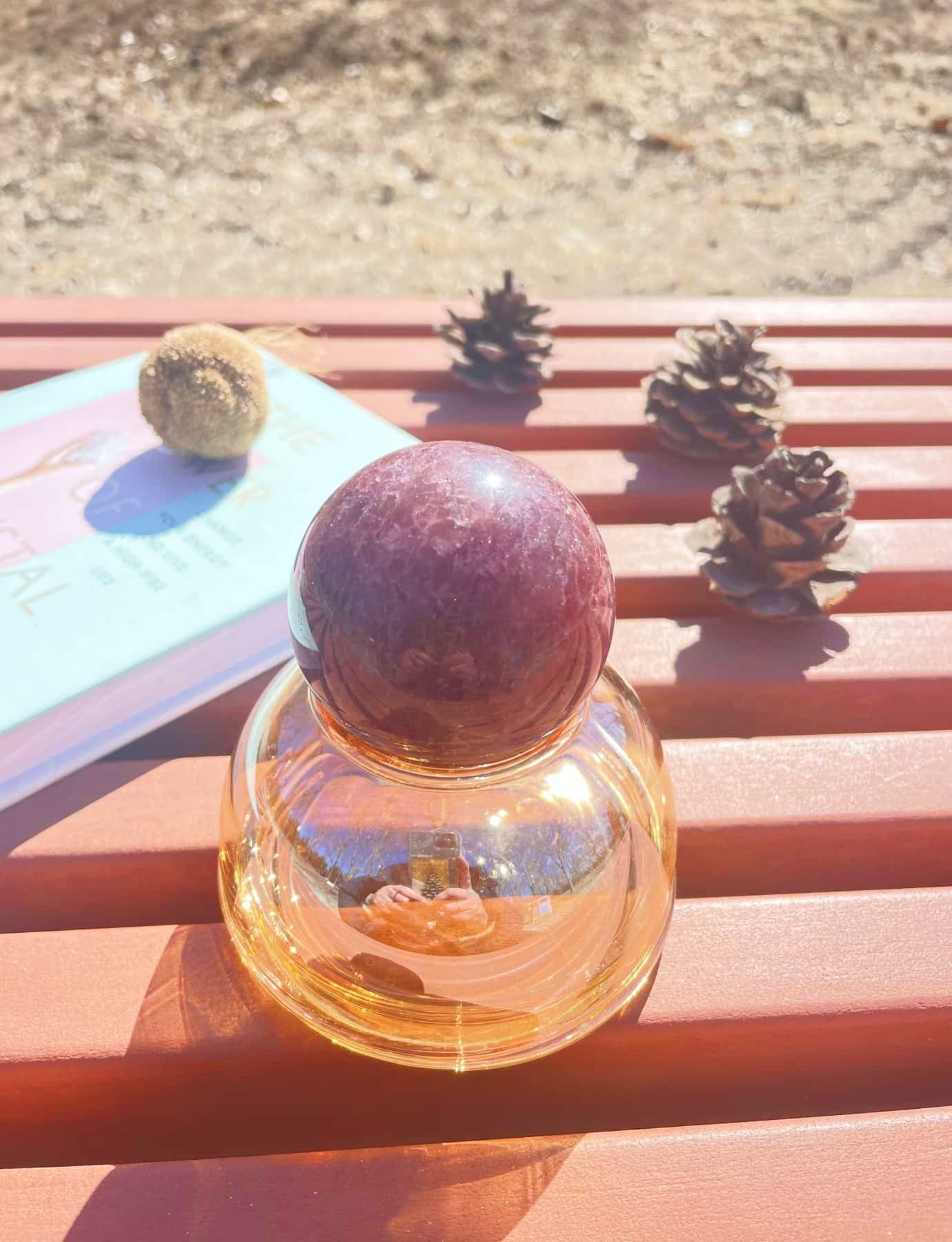 Strawberry Quartz gemstone ball