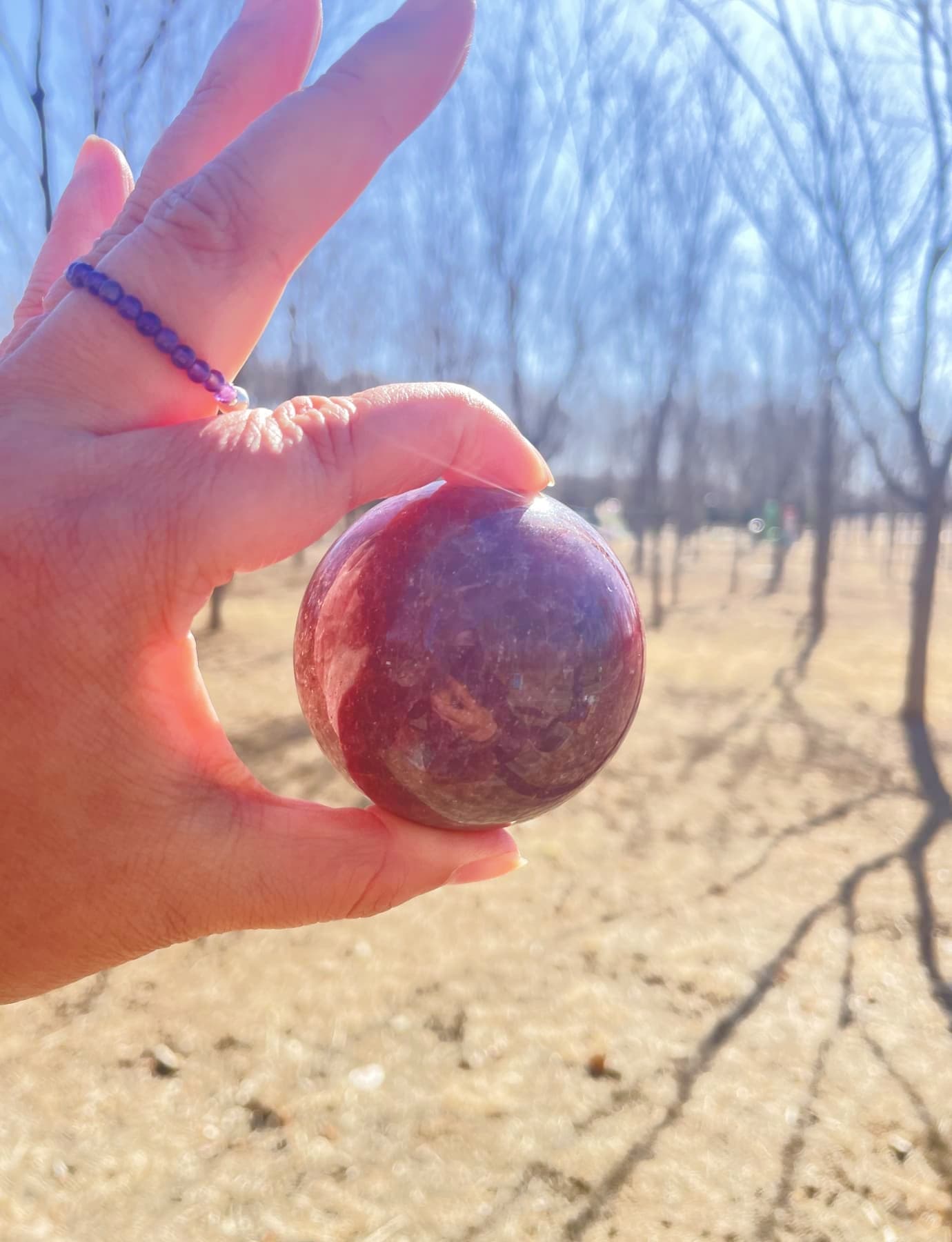 Strawberry Quartz stone ball