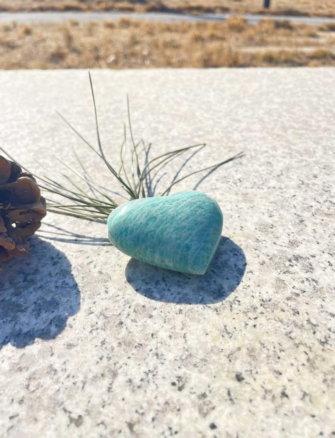 amazonite rock heart stone