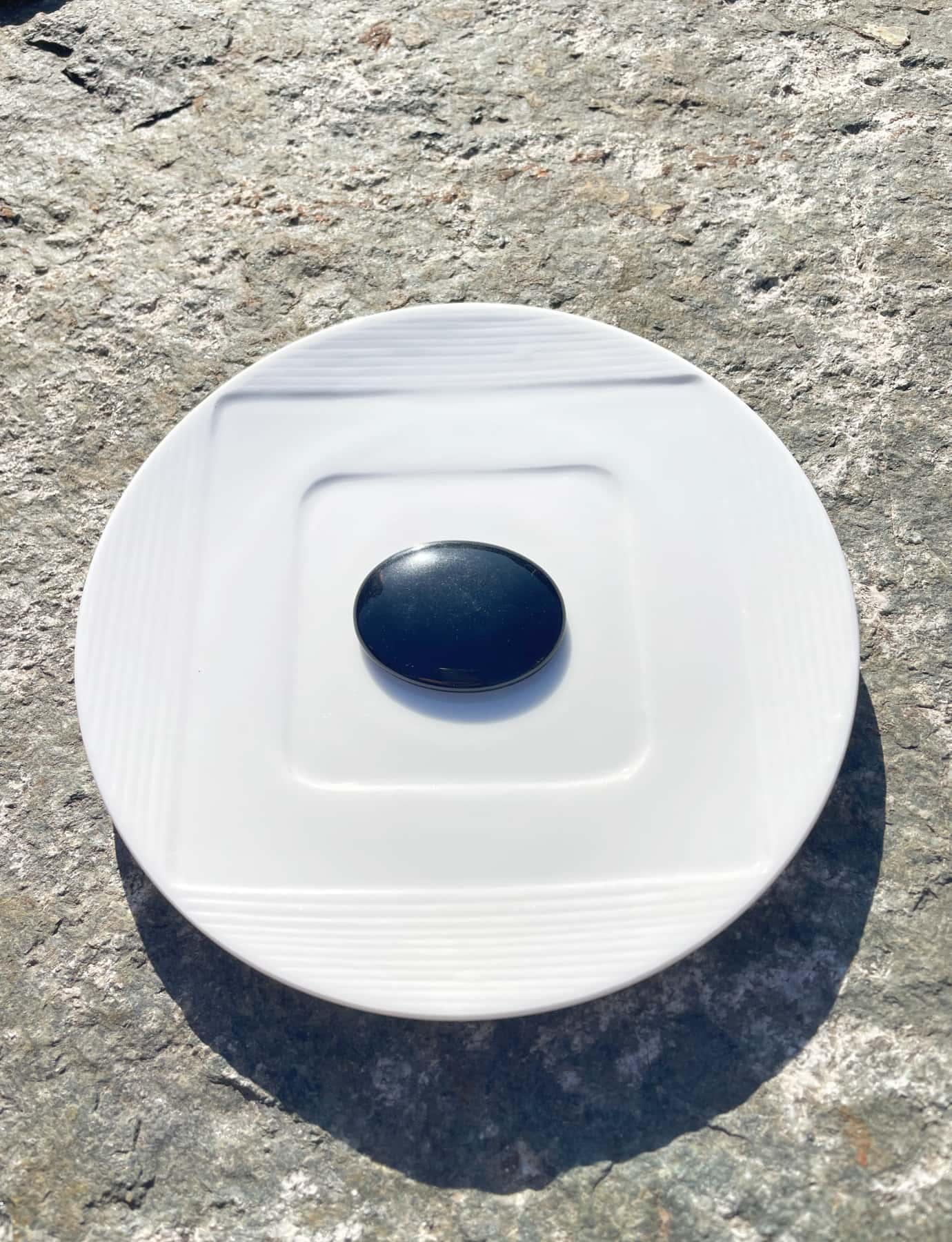 black obsidian crystal worry stone