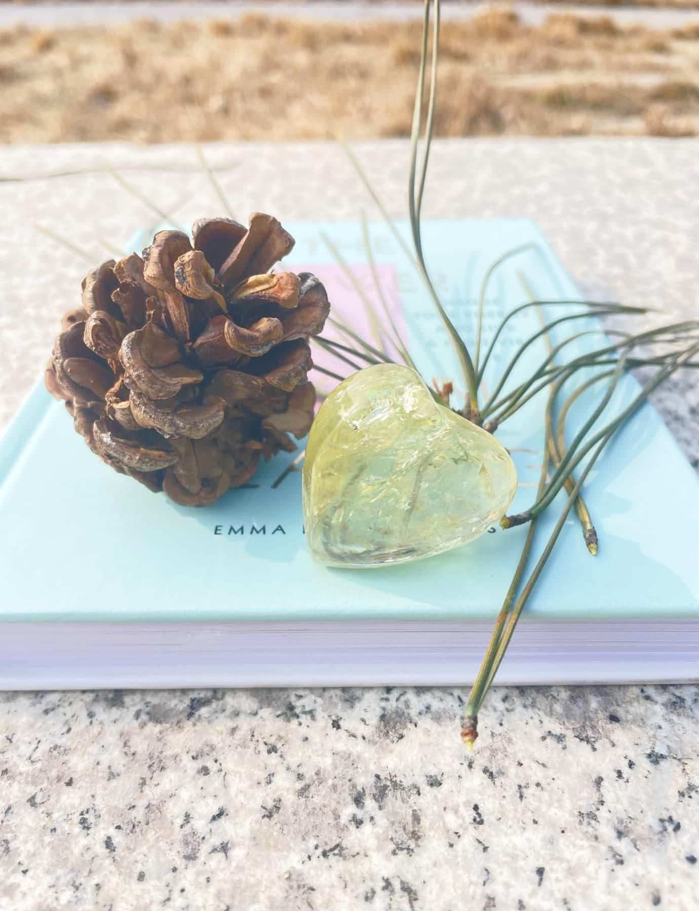 citrine rock heart stone