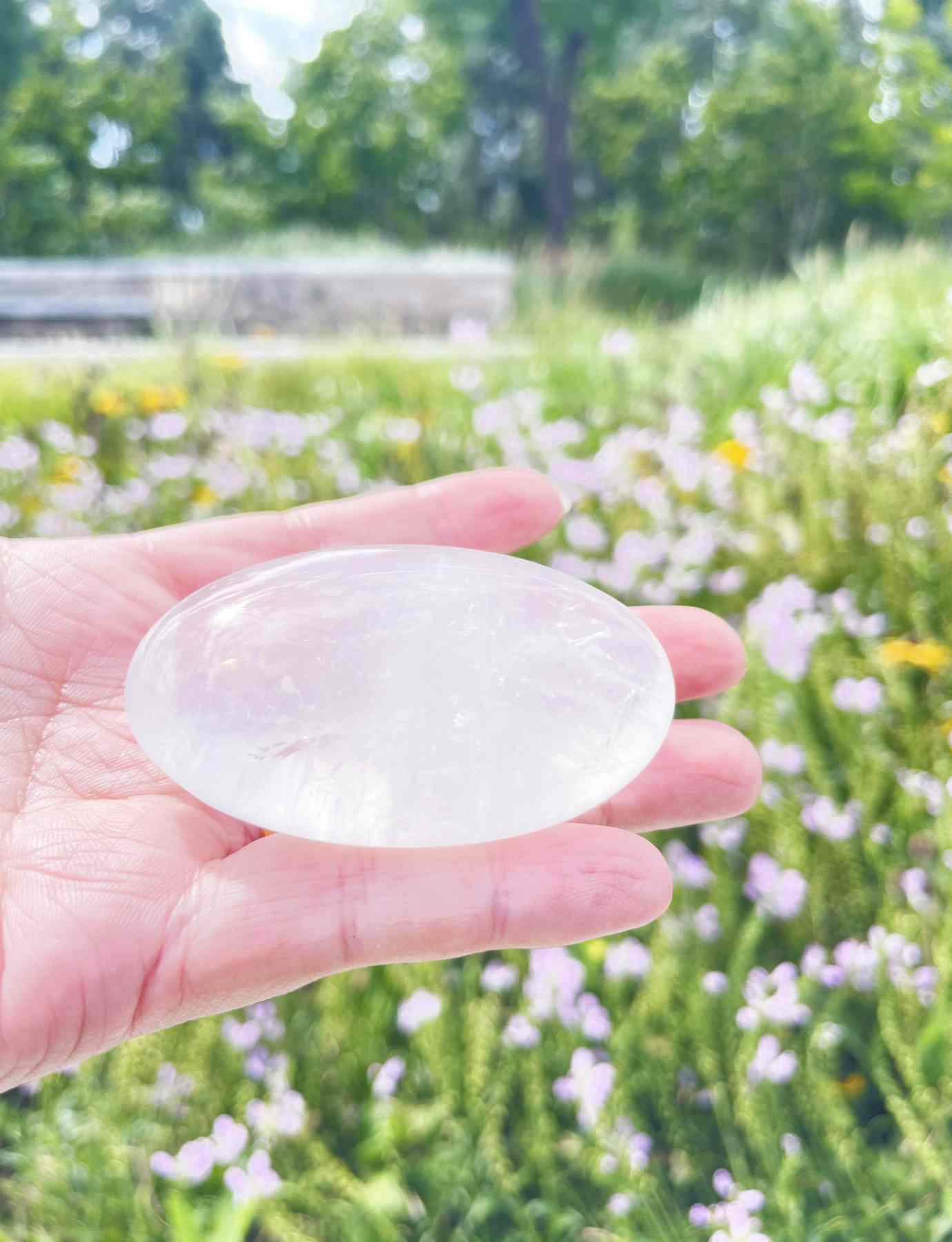 clear quartz worry stone