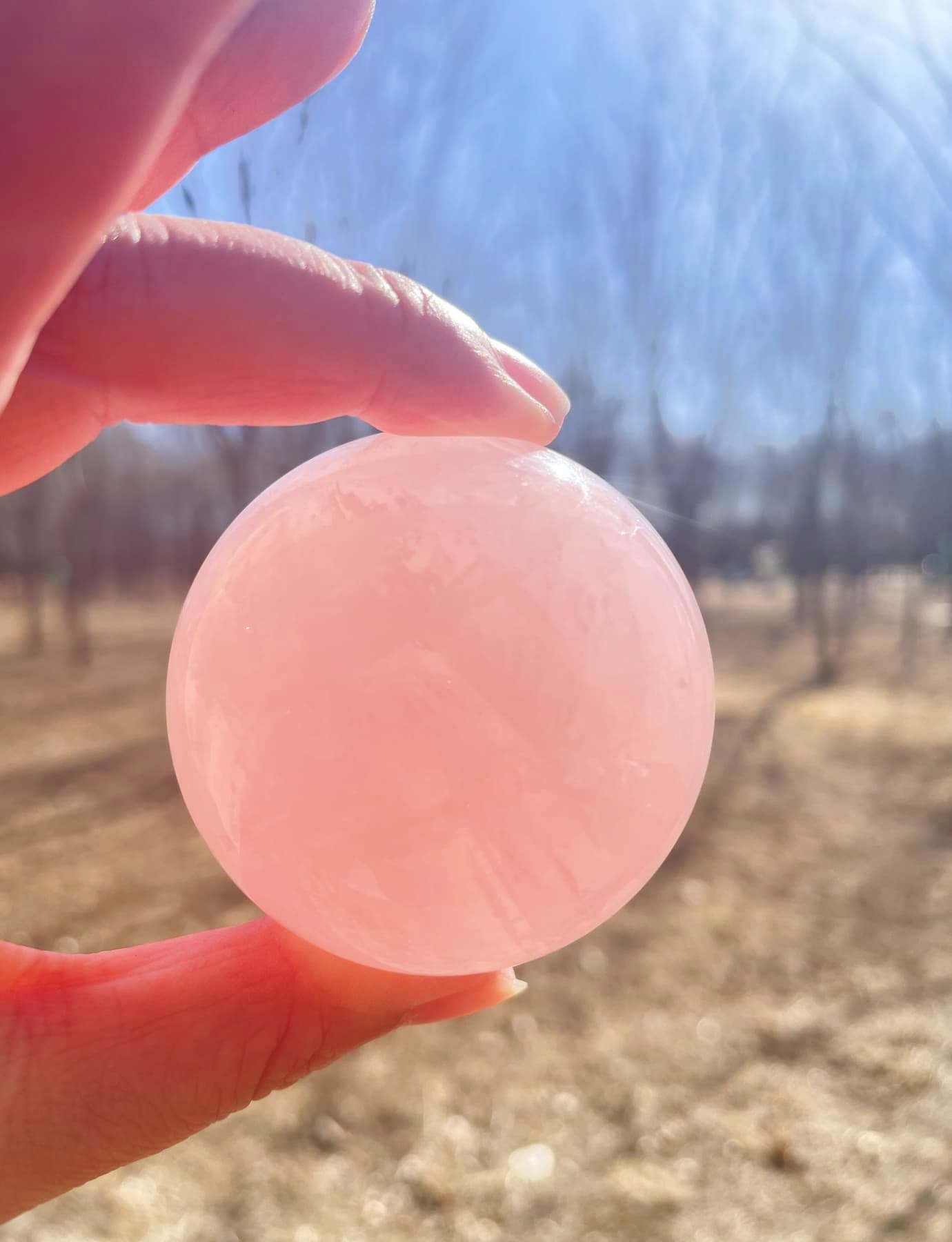pink quartz ball