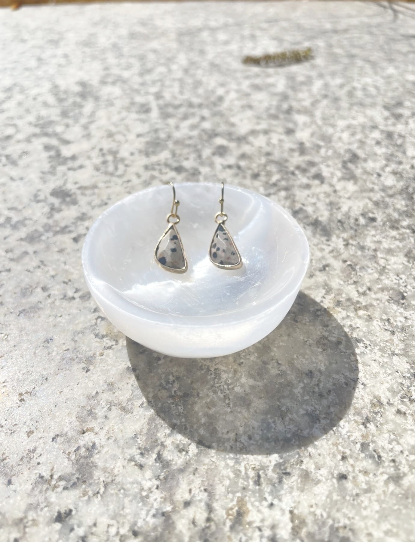 raw Dalmatian Jasper gemstone Earrings