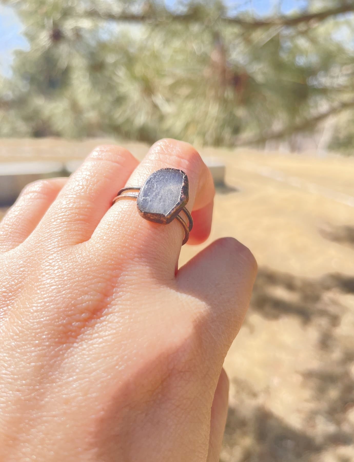 raw Moon Stone Ring