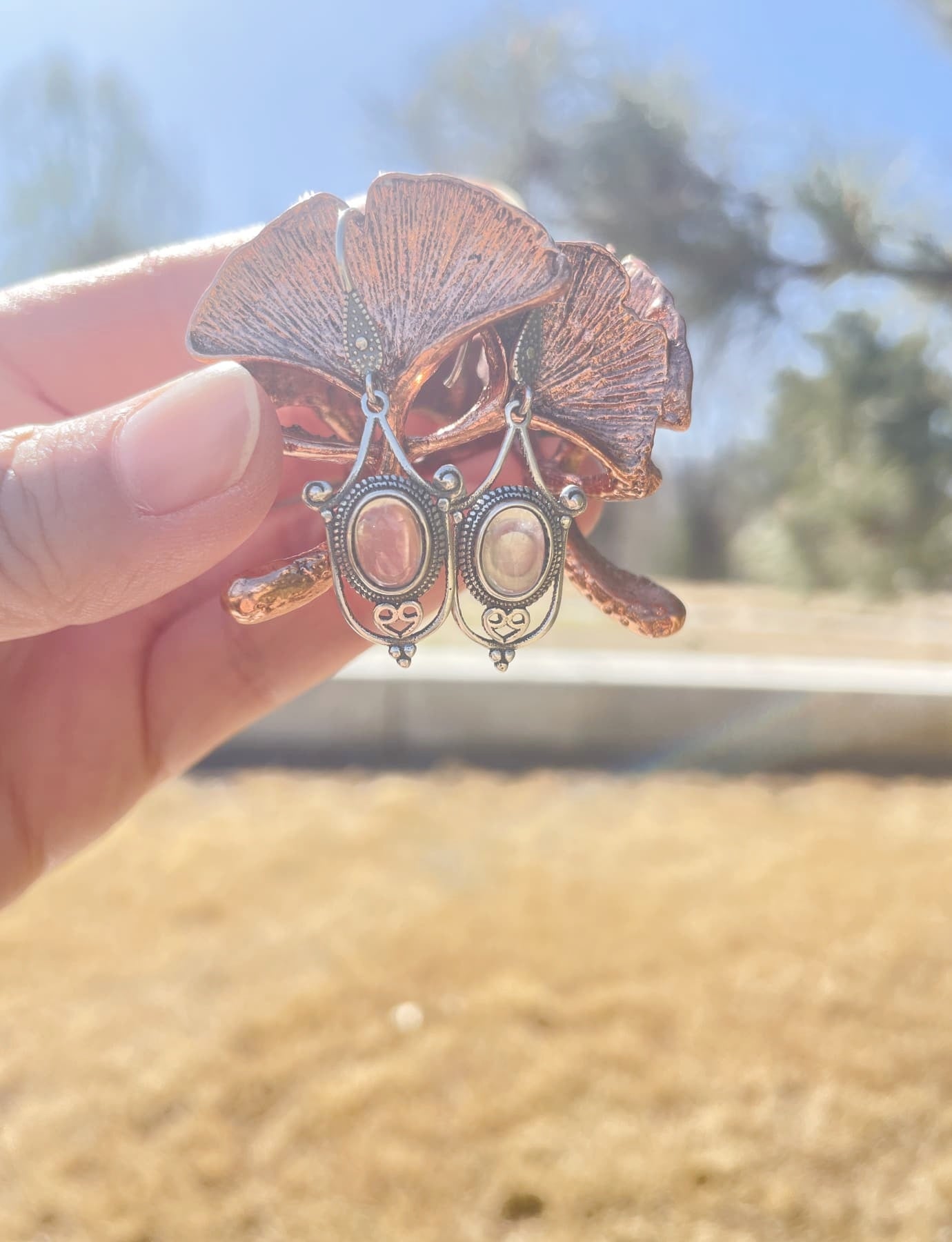 raw Prehnite Earrings