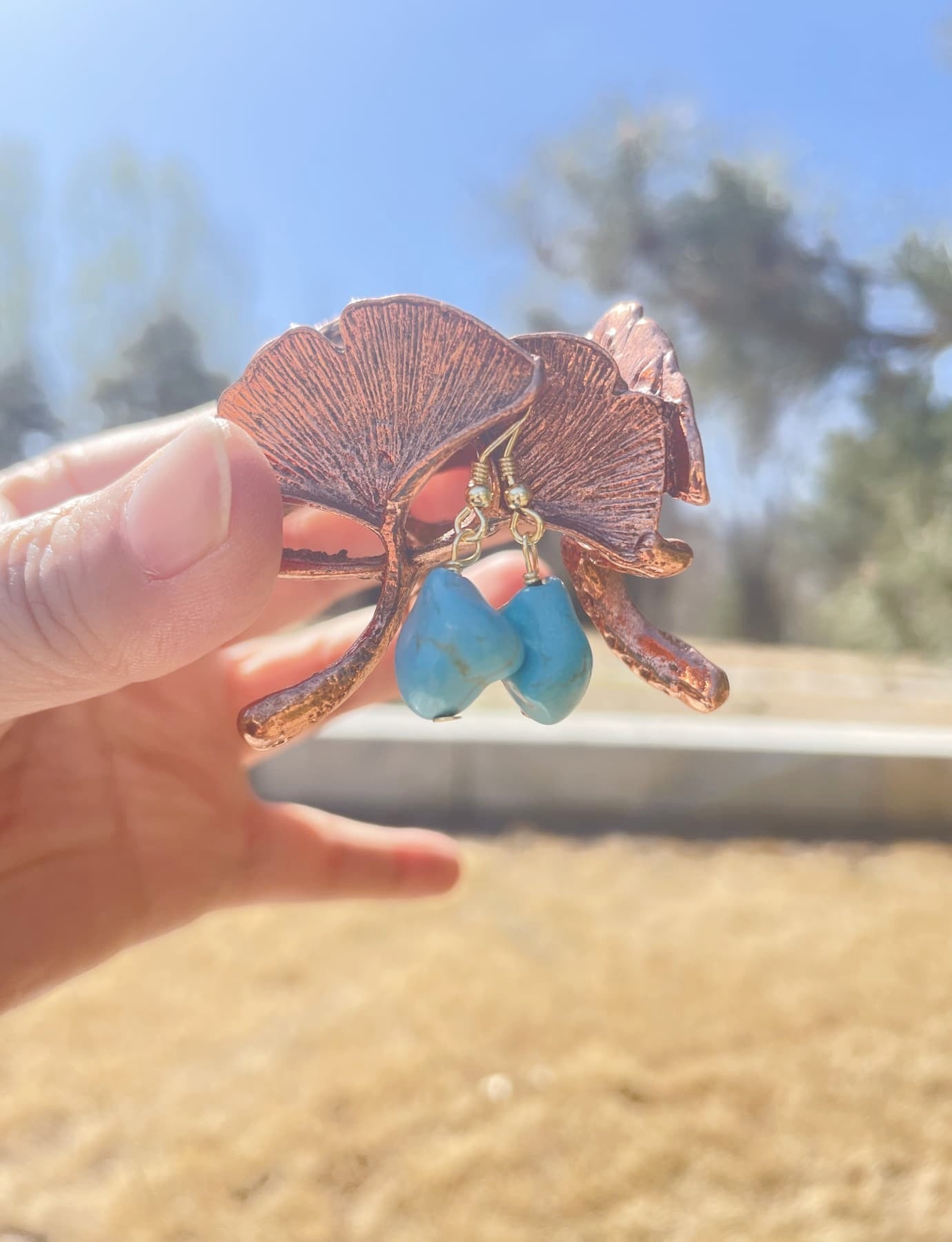 raw Turquoise Earrings