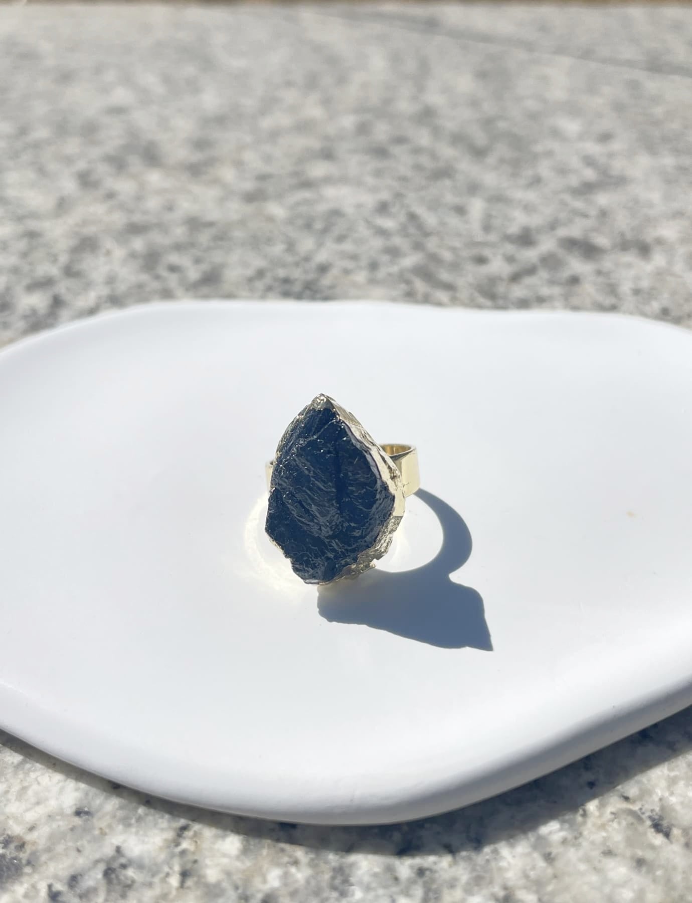 raw Black Tourmaline Ring