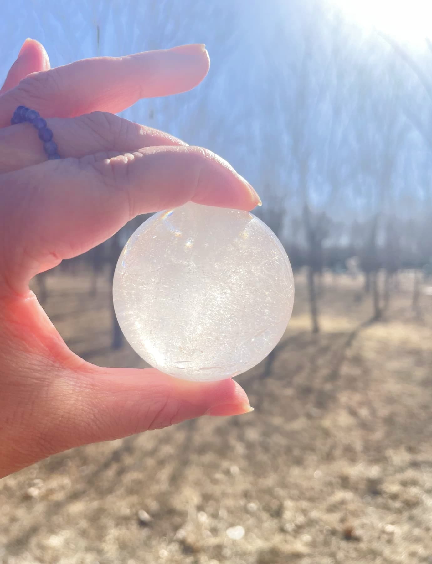 raw Clear Quartz stone ball