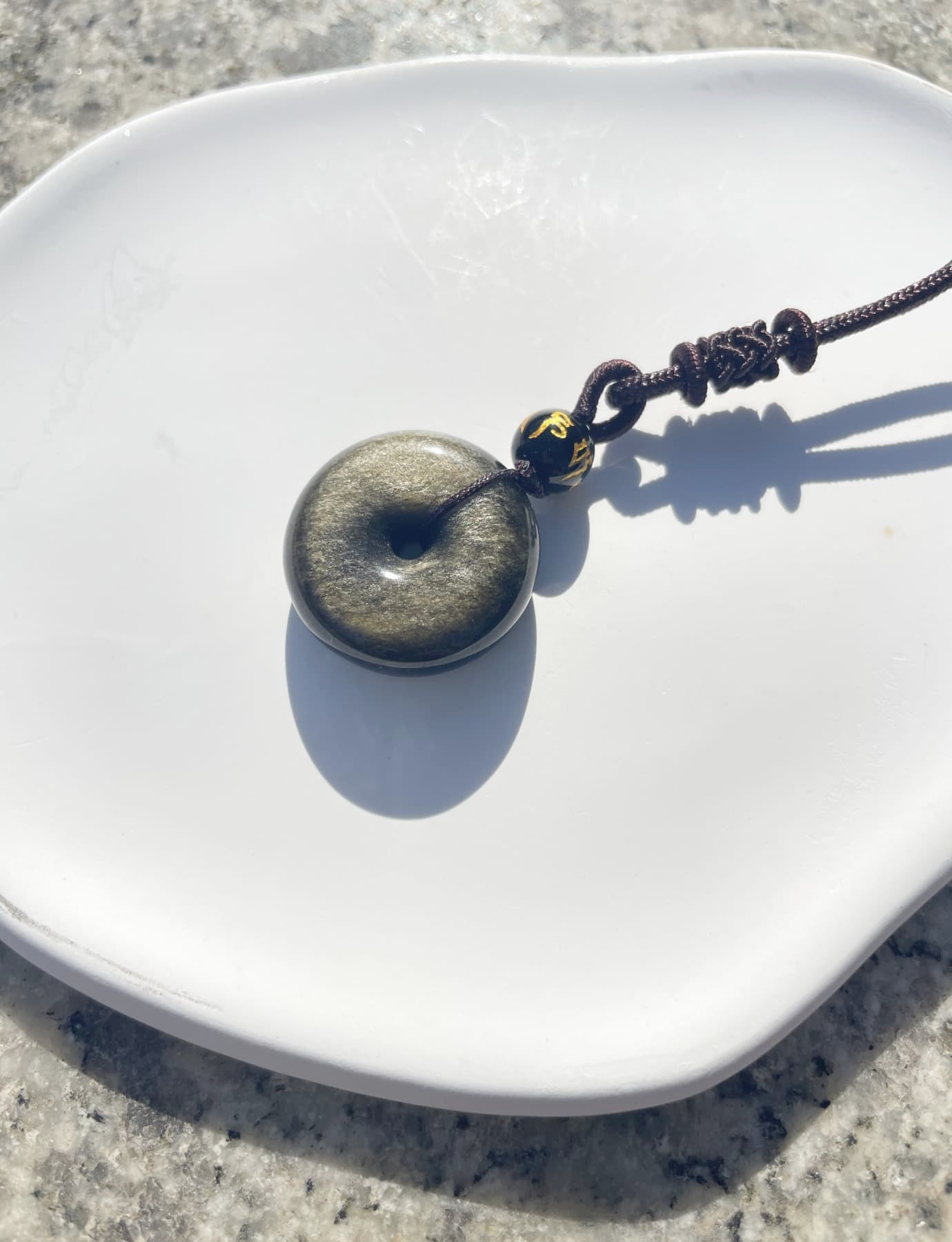 raw Golden Sheen Obsidian Necklace