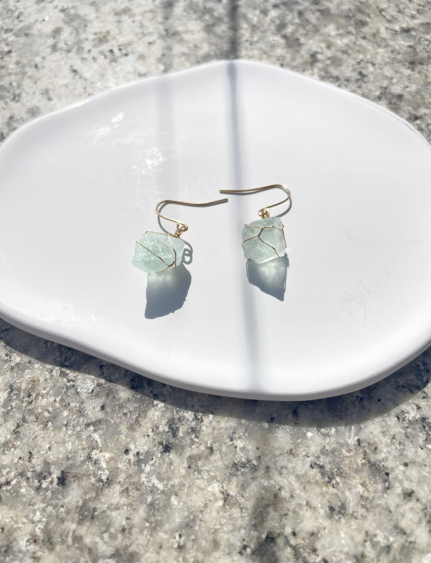 raw Green Fluorite Earrings