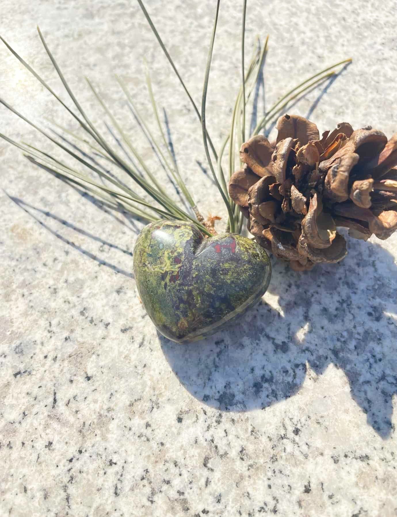 raw bloodstone heart stone