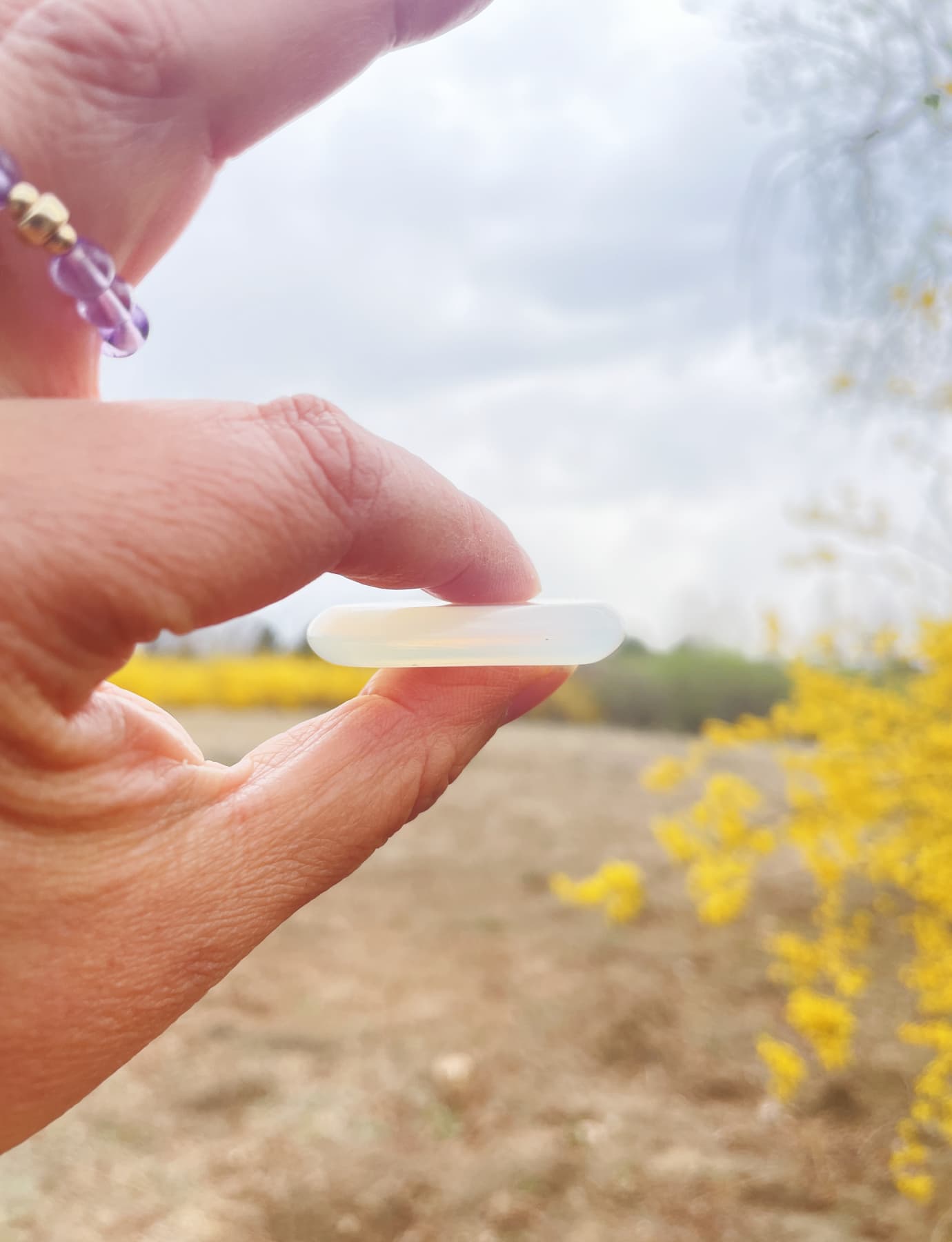 real Opalite Heart Stone