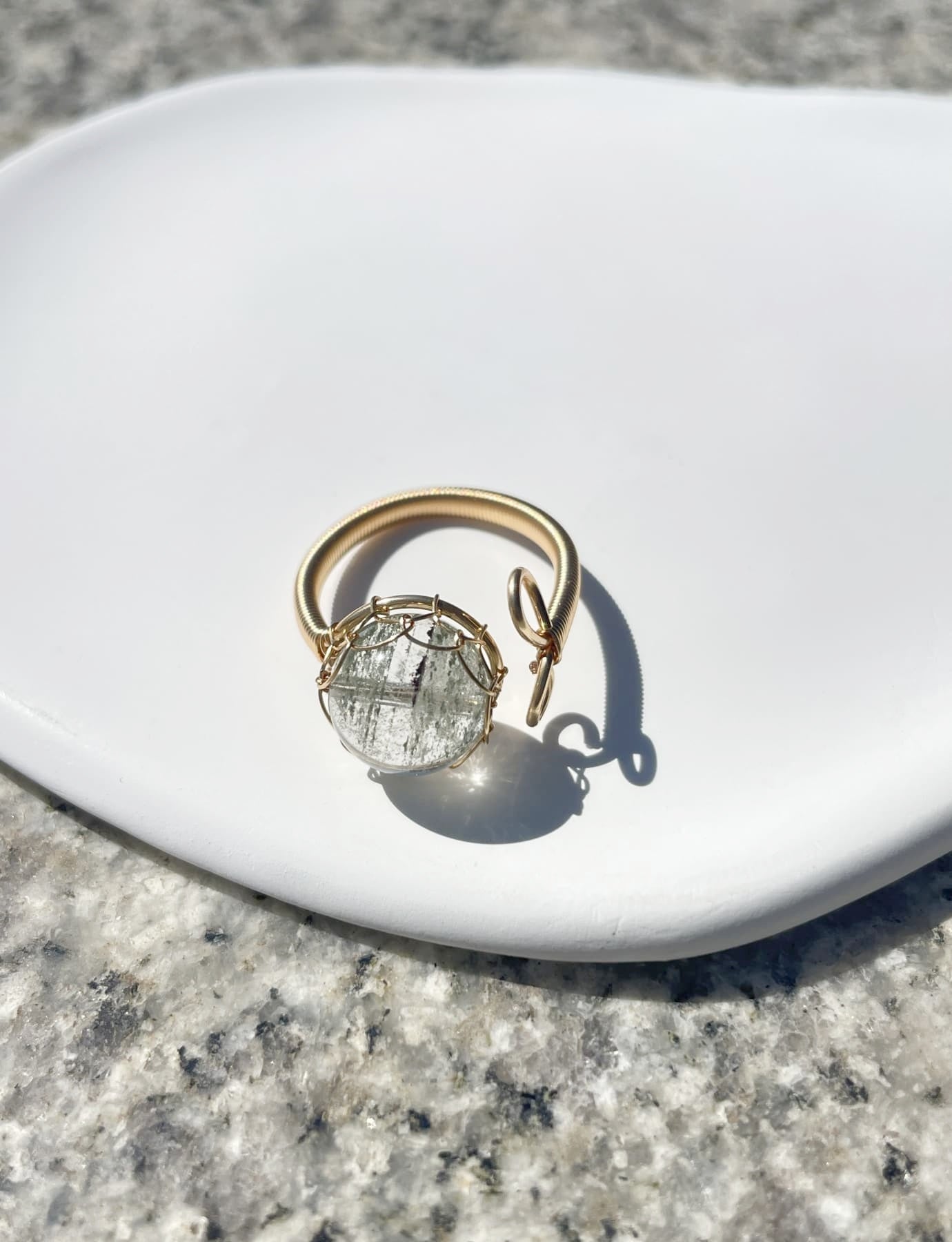 real Green Phantom Quartz Ring