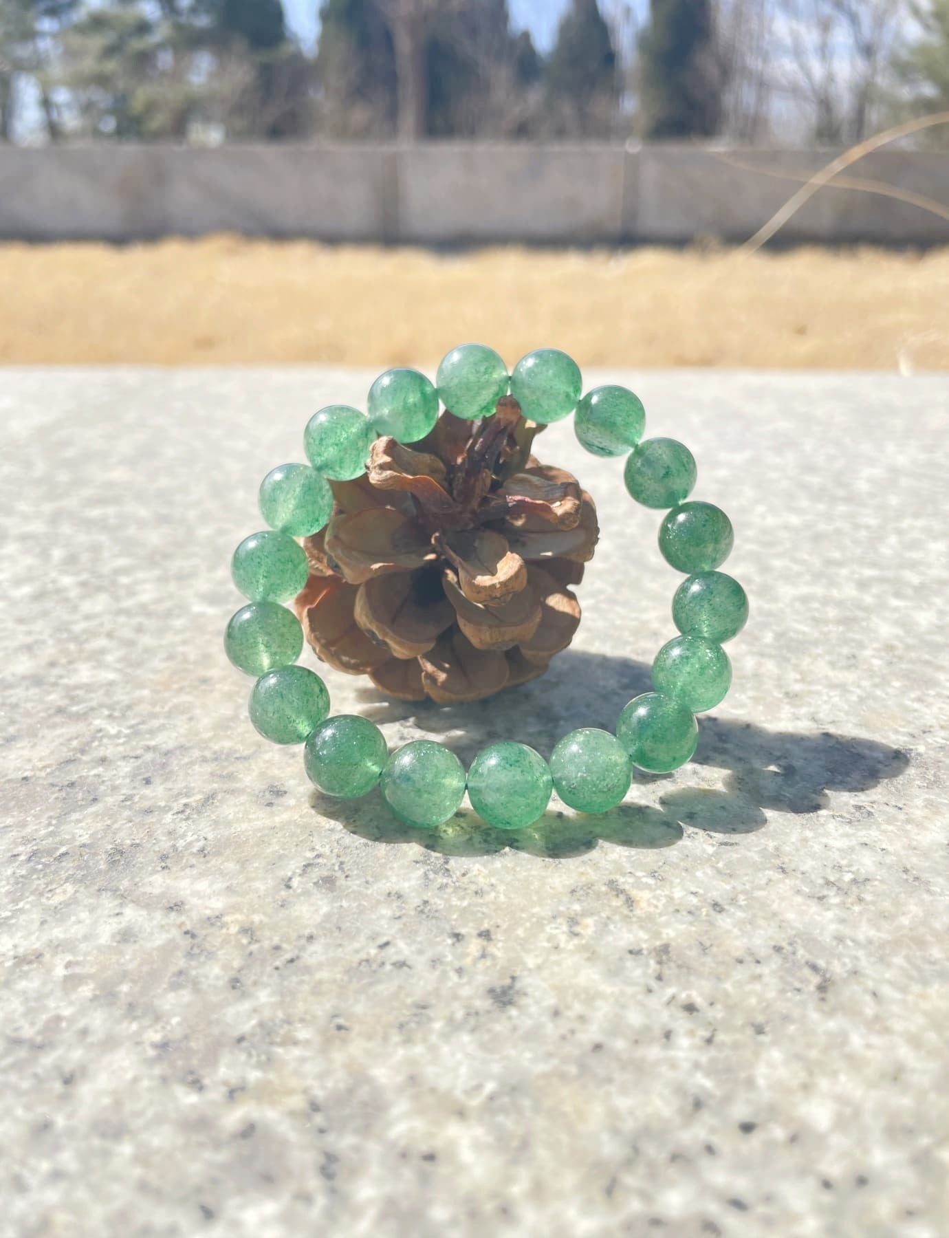 real Green Strawberry Quartz Bracelet
