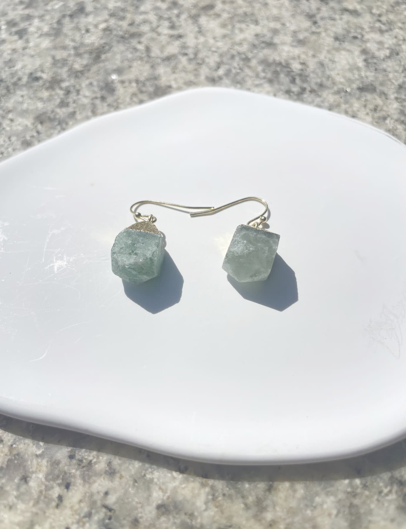 real Green Strawberry Quartz Earrings
