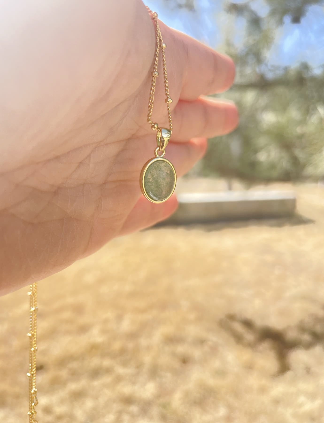 real Green Strawberry Quartz Necklace