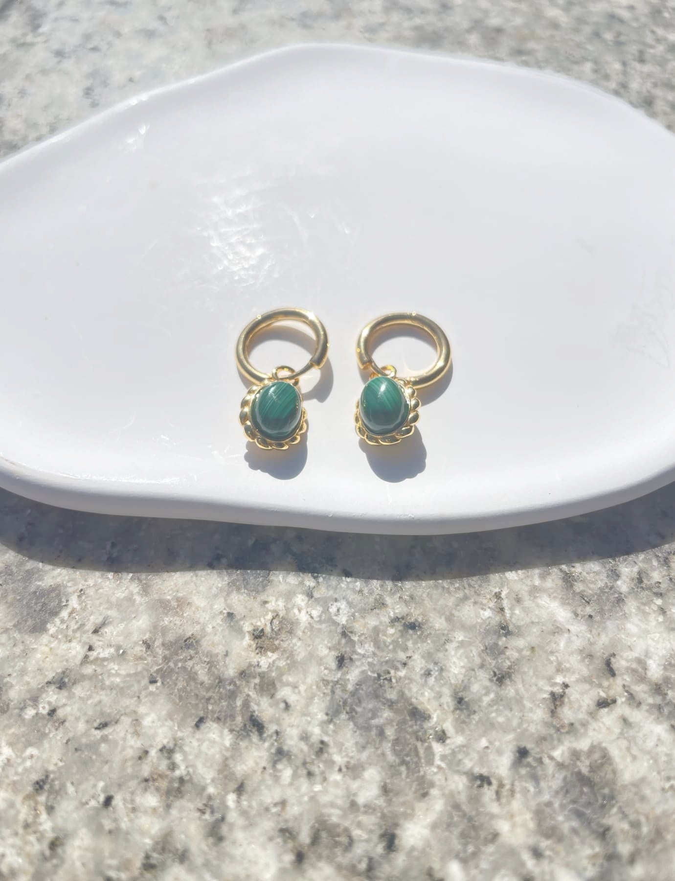 real Malachite Earrings
