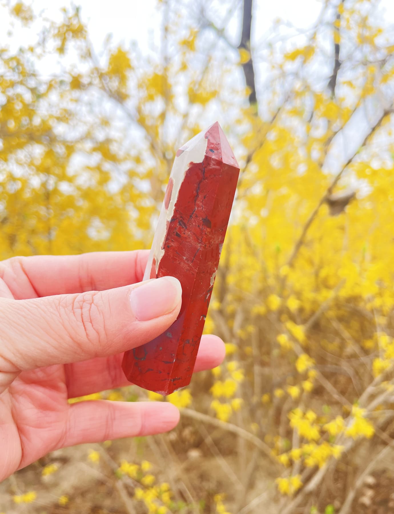 real Red Jasper Point gemstone