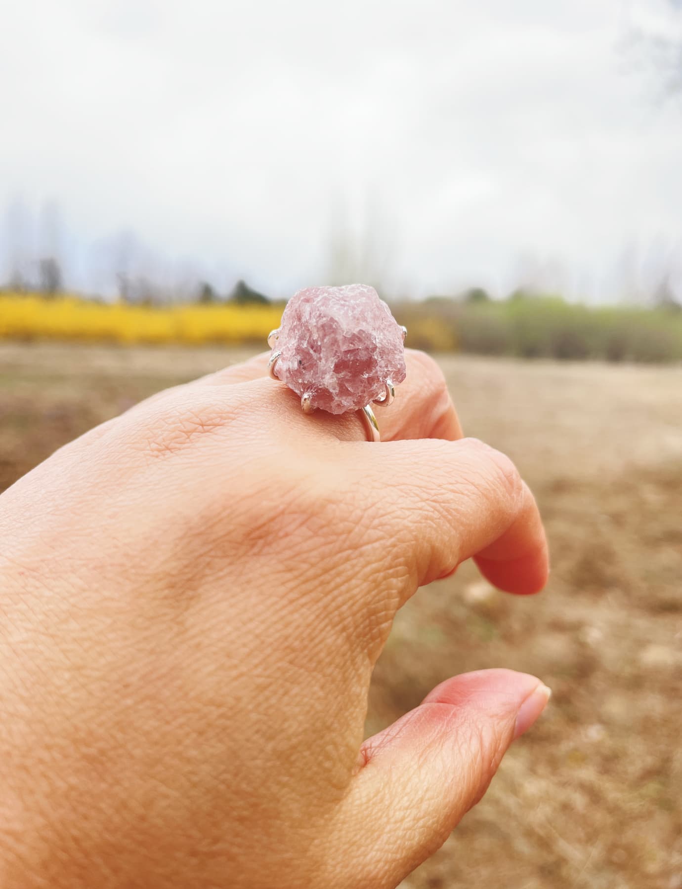 real Strawberry Quartz Ring