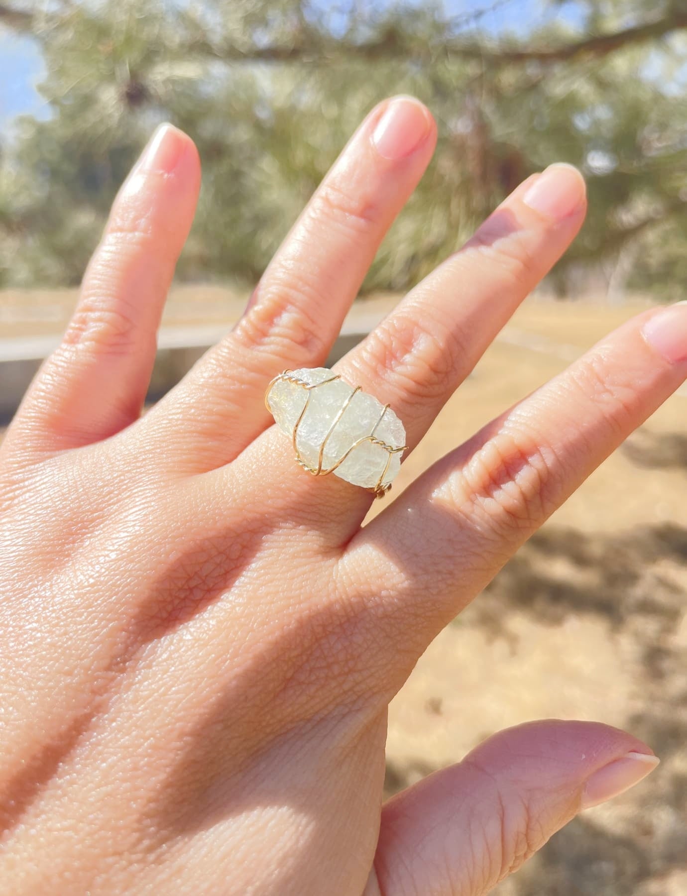 real green Fluorite Ring