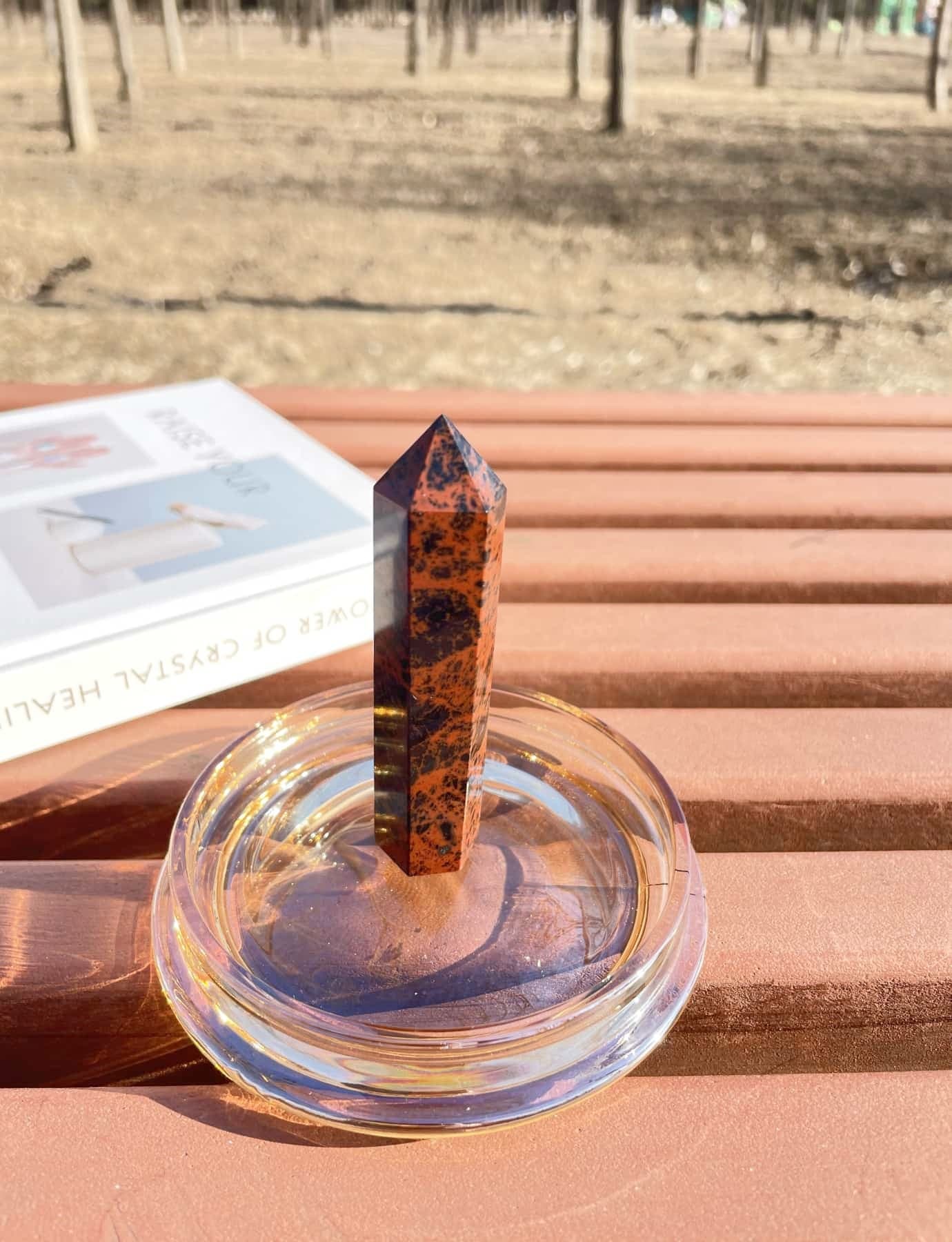 red obsidian gemstone point