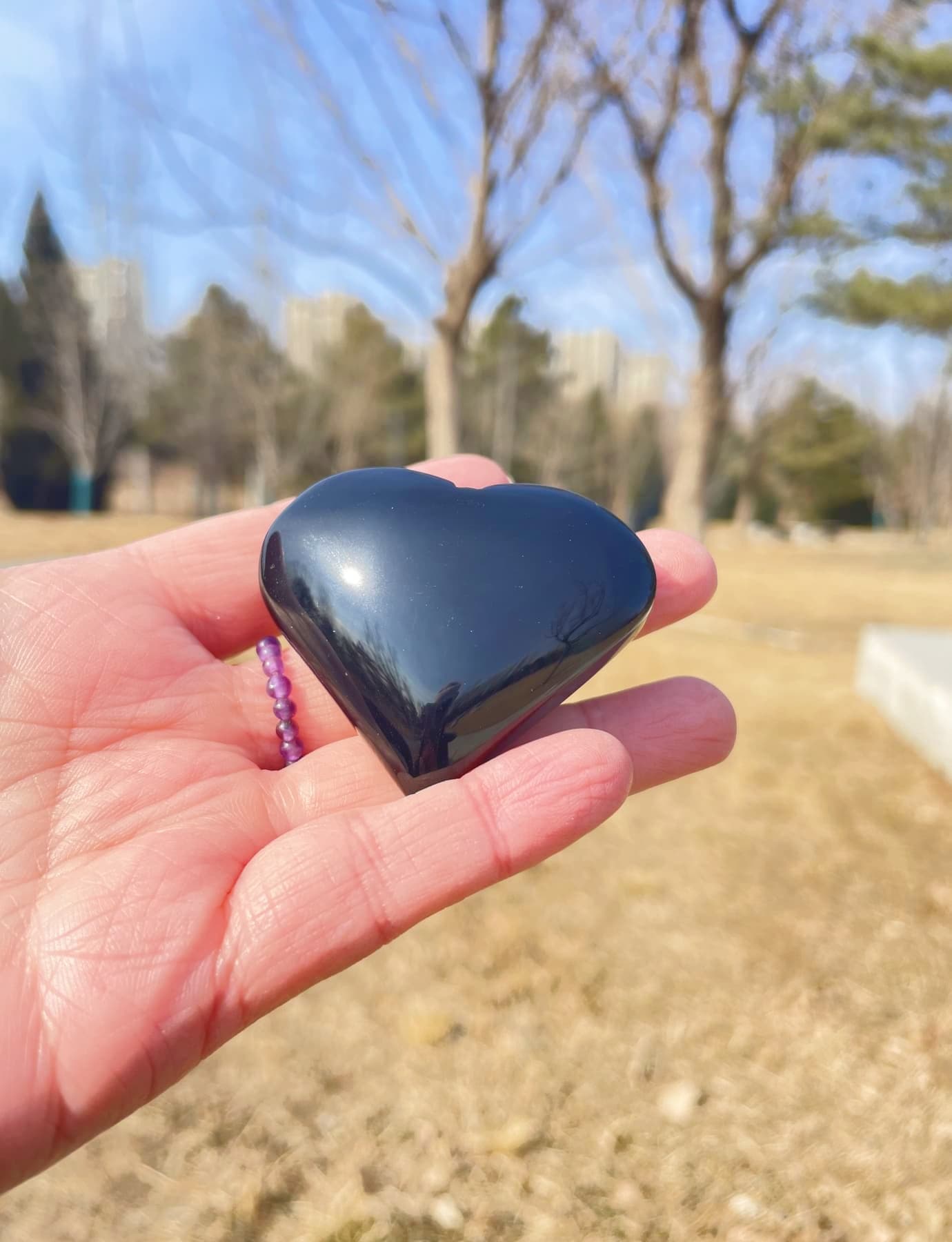 silver sheen obsidian worrystone