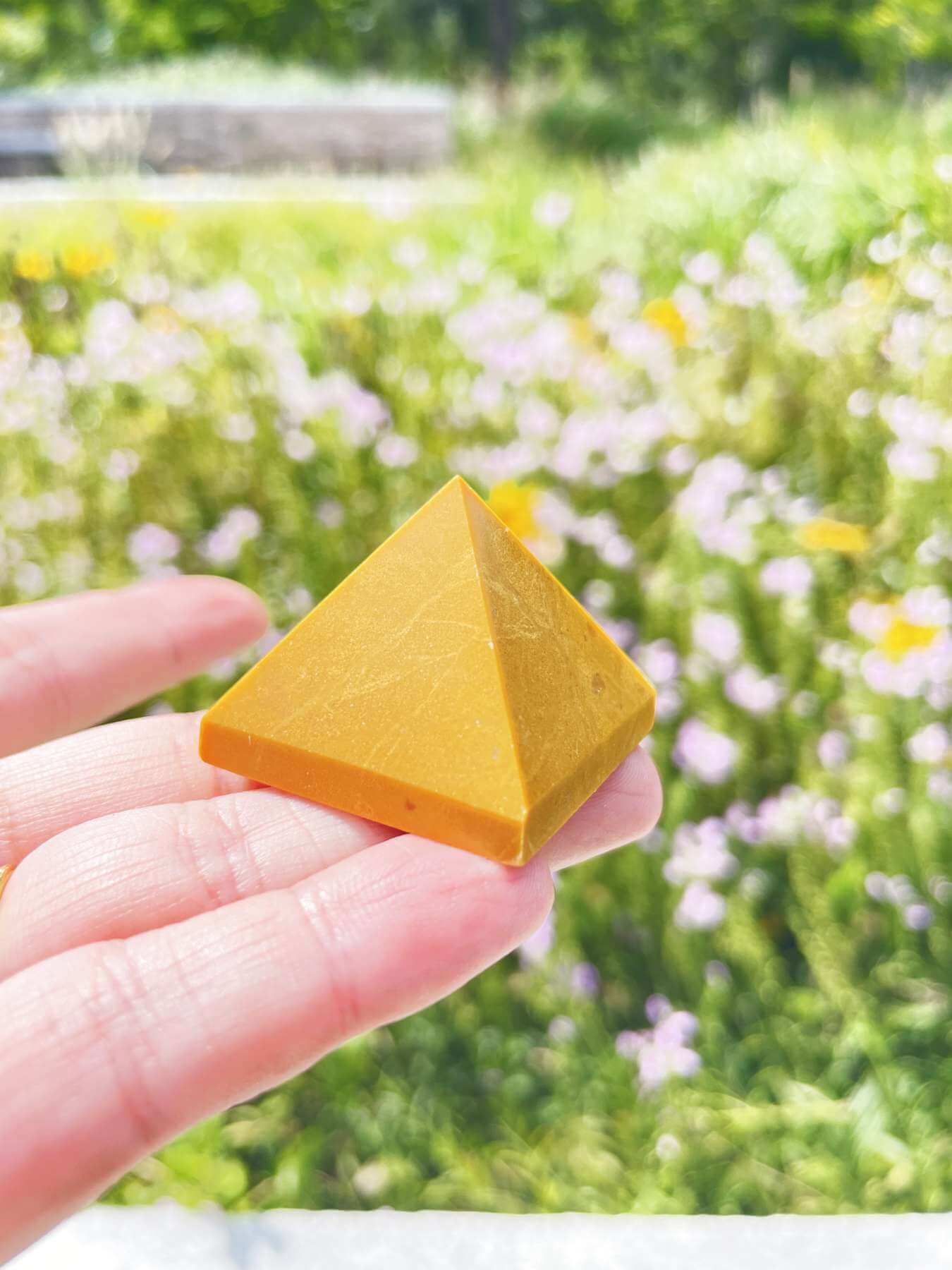 yellow jasper crystal pyramid
