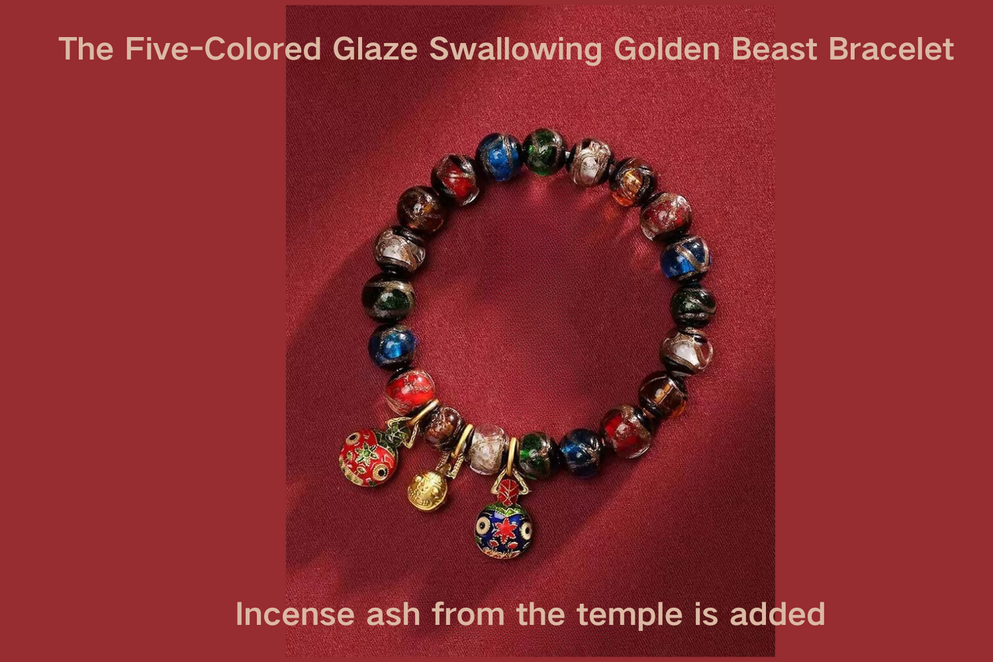 Five-Colored Glaze Swallowing Gold Beast Bracelet