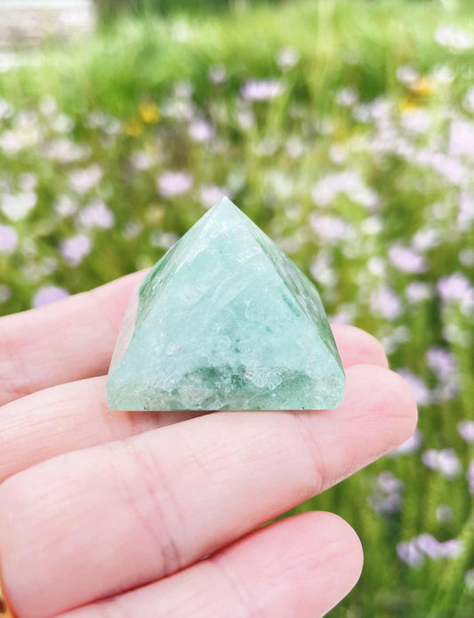 Green Fluorite Crystal Pyramid