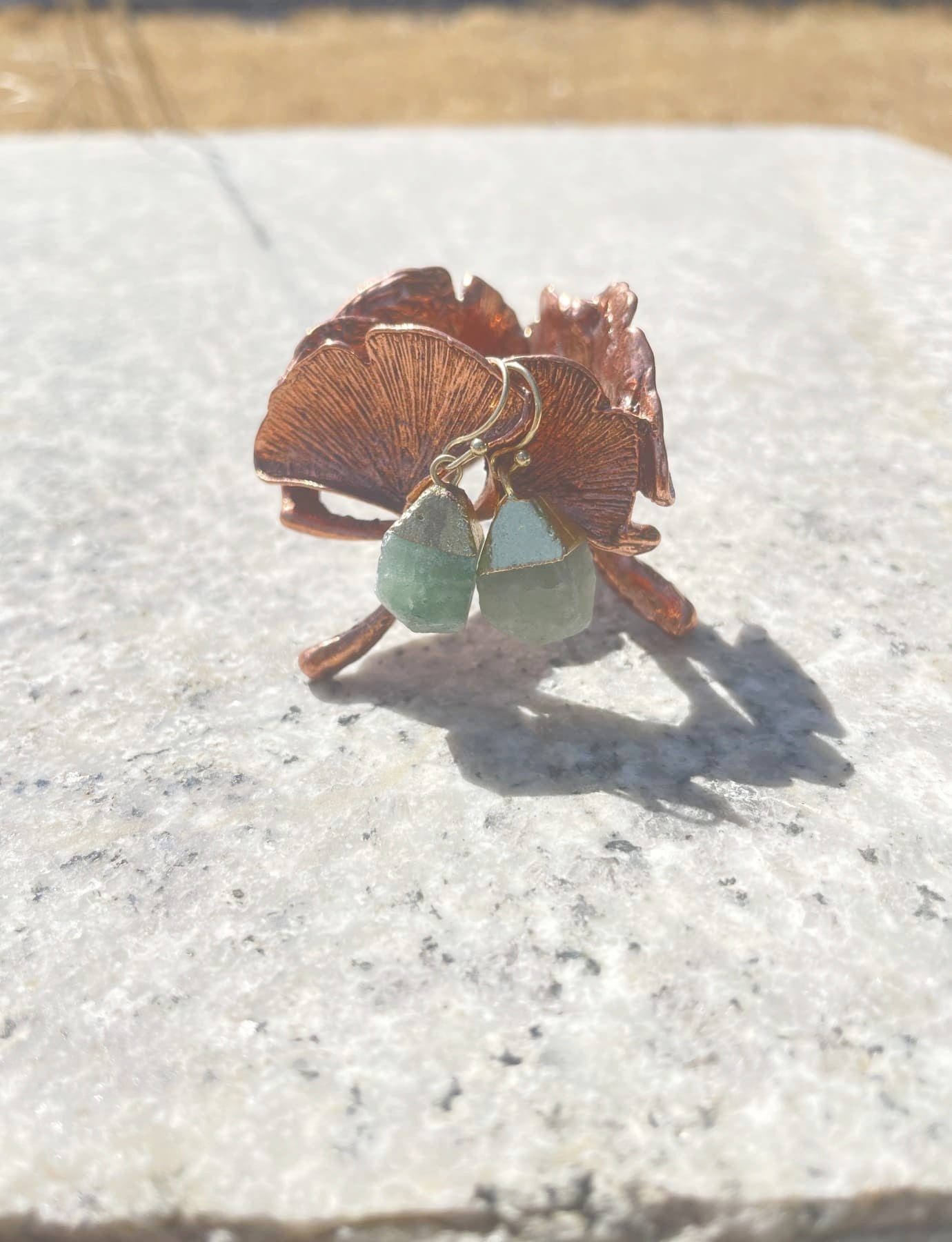 Green Strawberry Quartz Earrings