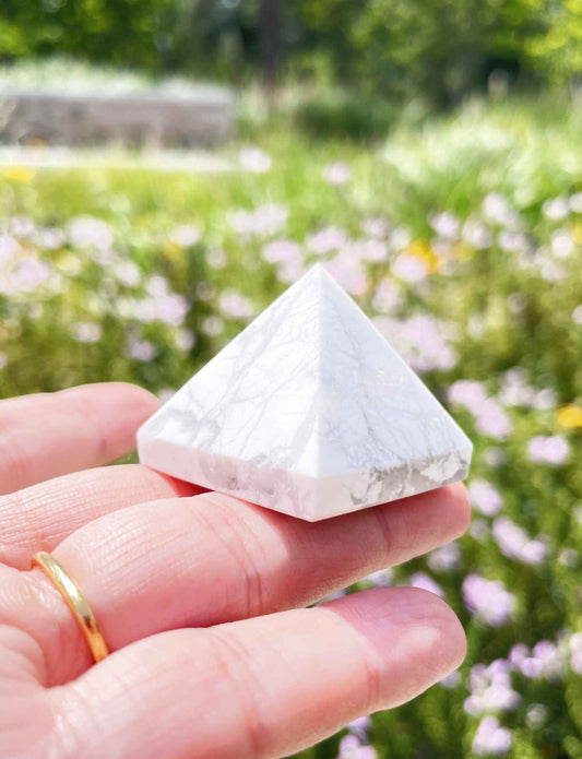 Howlite stone Energy Pyramid