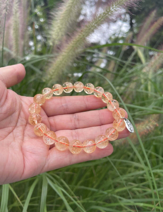 raw Rutilated Quartz Bracelet gemstone