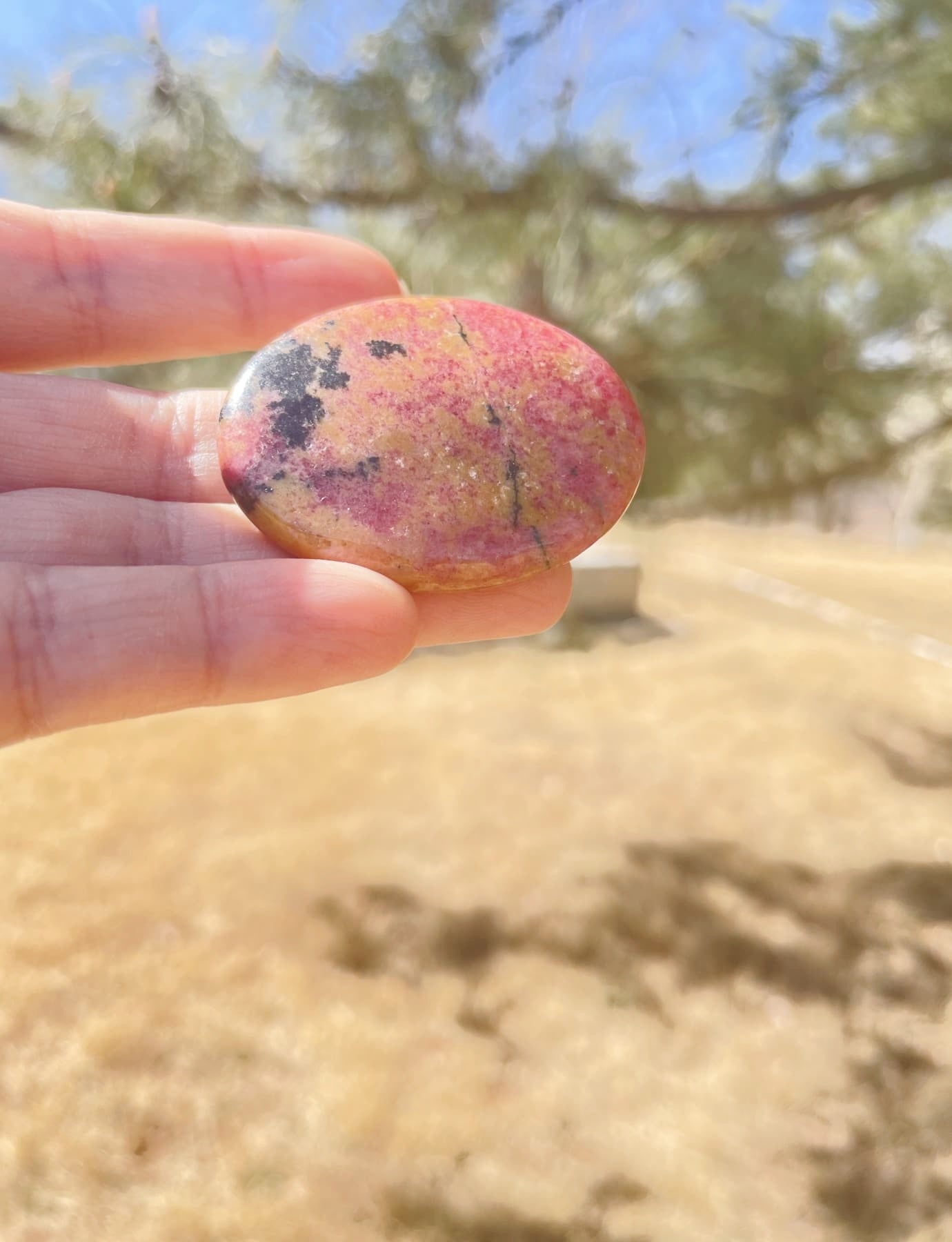 Rhodochrosite Worry Stone gemstone