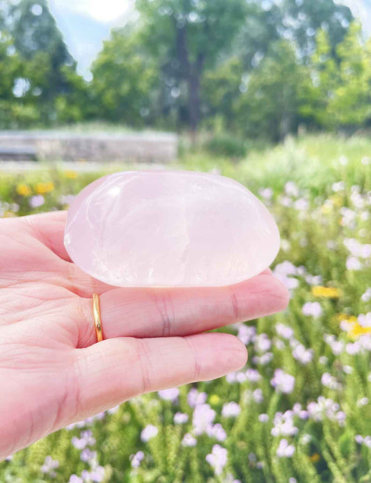 Rose Quartz Palm Stone